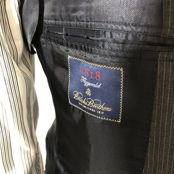 Brooks Brothers Fitzgerald Blazer 42L Gray Stripe - Picture 6 of 8
